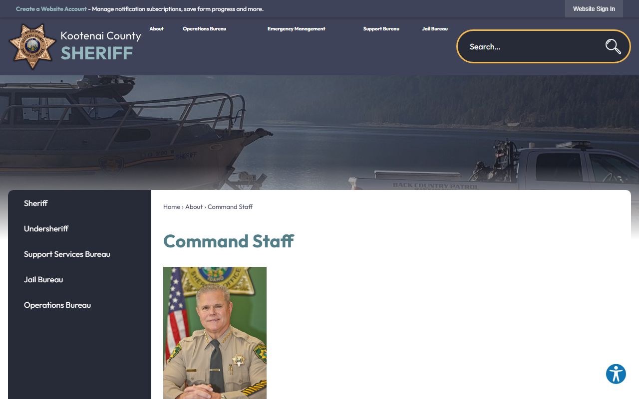 Kootenai County arrest records sheriff command staff
