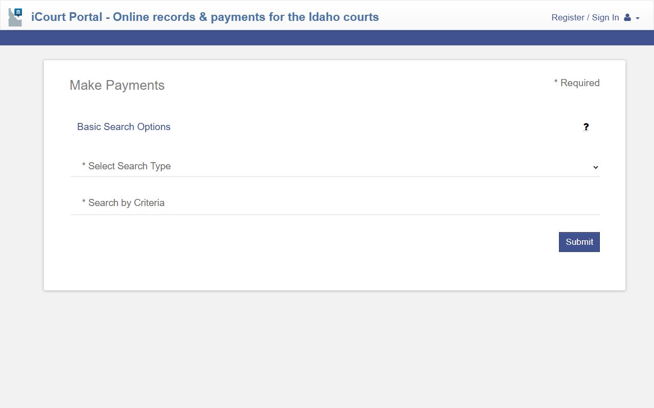 Kootenai County criminal court records iCourt make payments interface