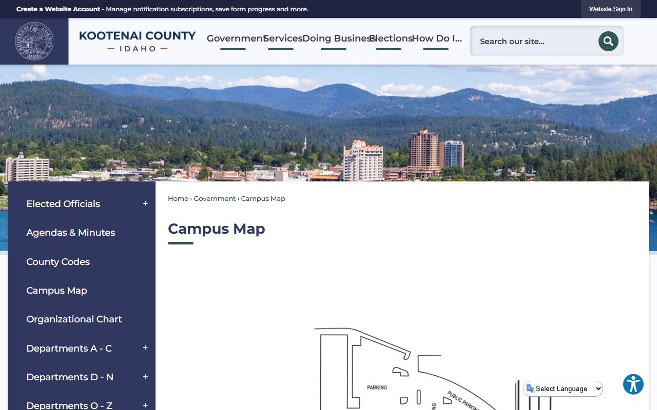 Kootenai County court records courthouse campus map