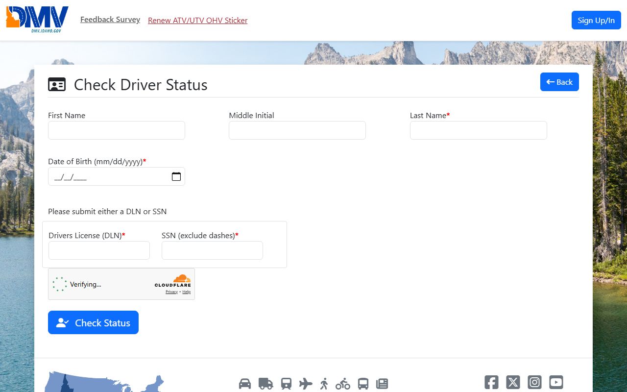 Kootenai County traffic court records Idaho DMV driver status check