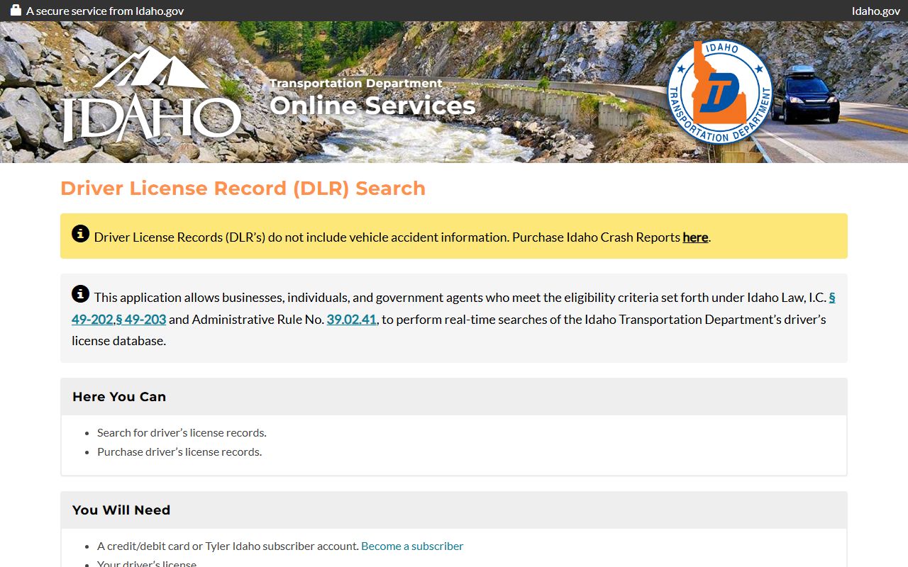 Kootenai County traffic court records Idaho driver license record search